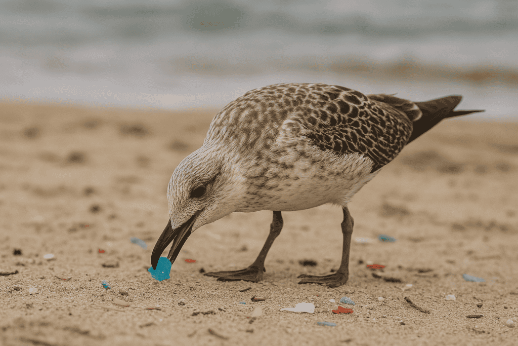 海鳥誤食塑膠碎片